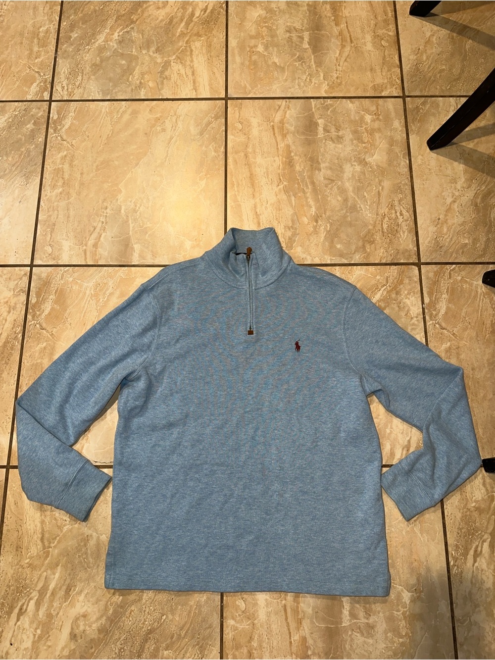 Light Blue Polo Ralph Lauren quarter-zip pullover sweater Size L